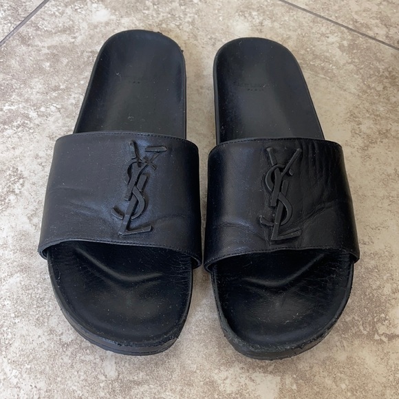 Saint Laurent leather slides - Picture 1 of 7